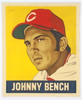 "A Baseball Card That Never Was: Johnny Bench (1948 Leaf)" Original Canvas Artwork 25x30 by Arthur Miller